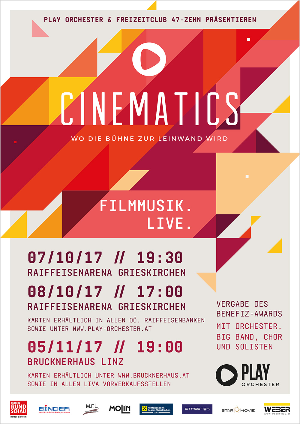 CINEMATICS – wo die Bühne zur Leinwand wird | Plakat
